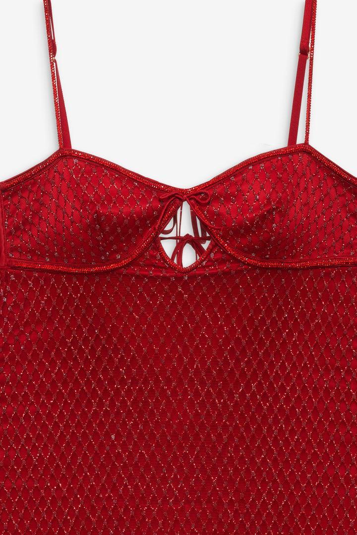 Glitter Slip Dress — Red Product Image