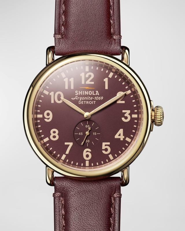 Men's Runwell Leather-Strap Watch, 47mm Product Image