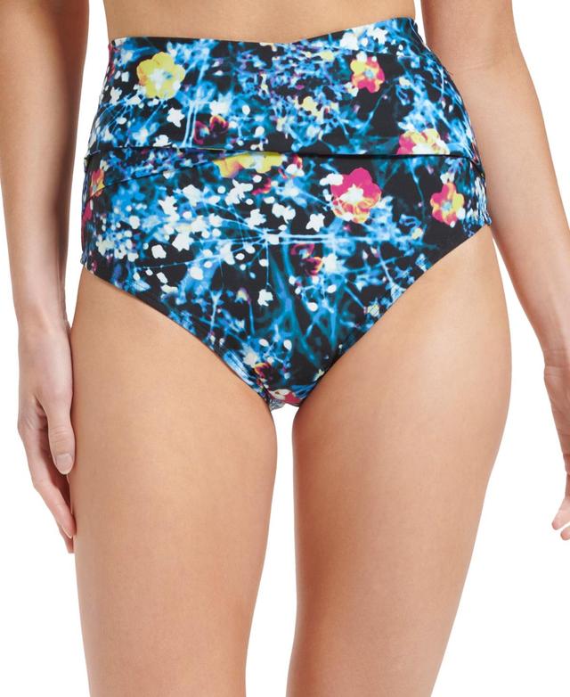 Calvin Klein Women's High Waist Bikini Bottom - Black Poppy Multi - Size M  - female - Size: M Product Image