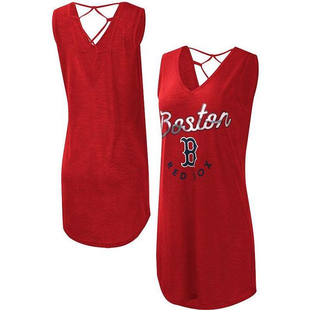 Womens G-III 4Her by Carl Banks Boston Sox Game Time Slub Beach V-Neck Cover-Up Dress Product Image