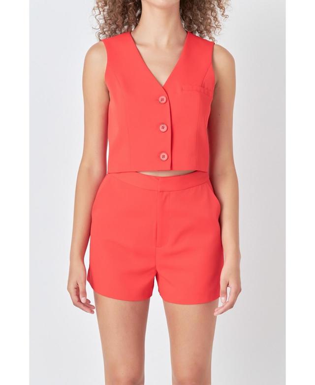 Endless Rose Button-Up Crop Vest Product Image