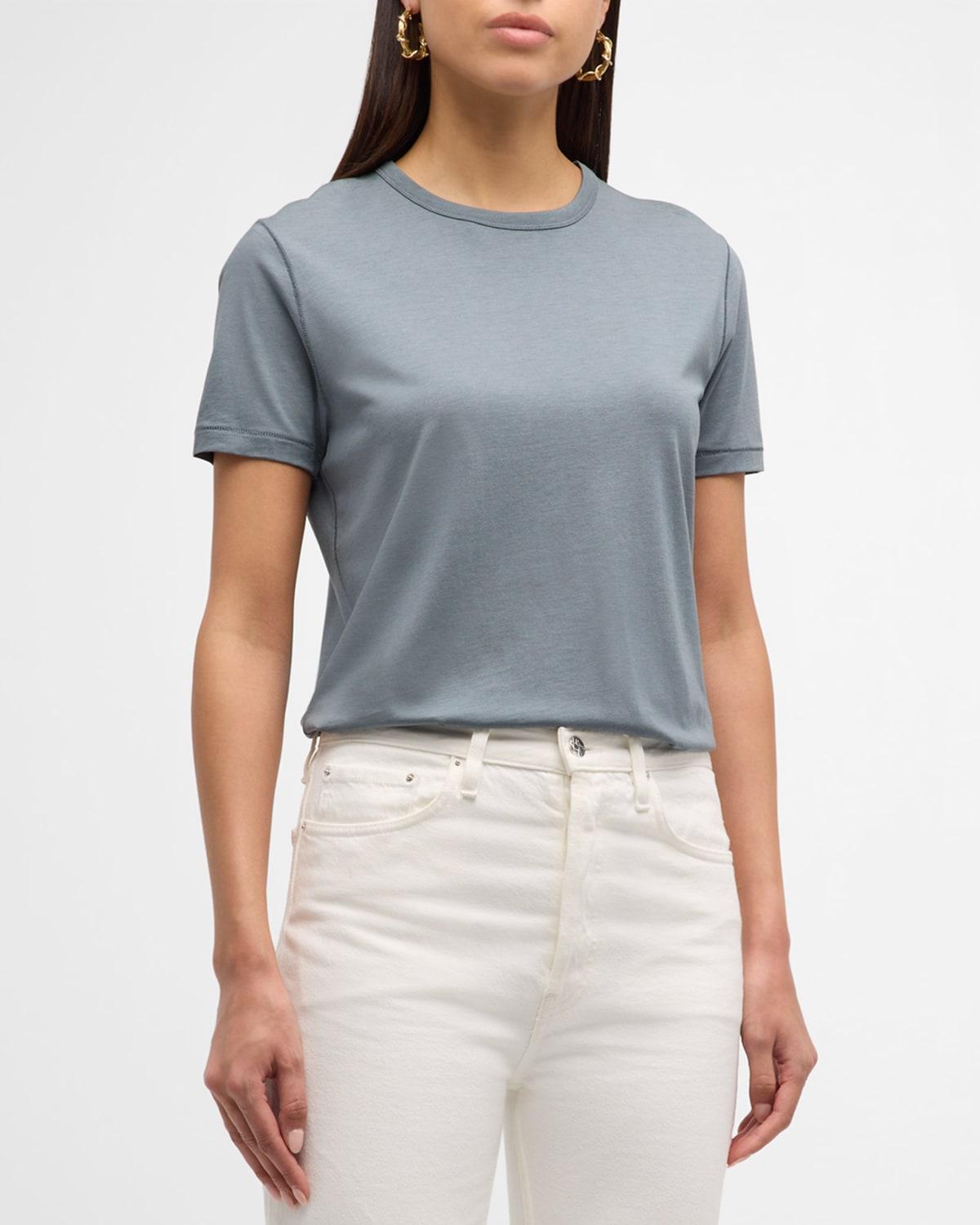 Lyocell Cotton Semi-Relaxed Short-Sleeve Crewneck tee Product Image