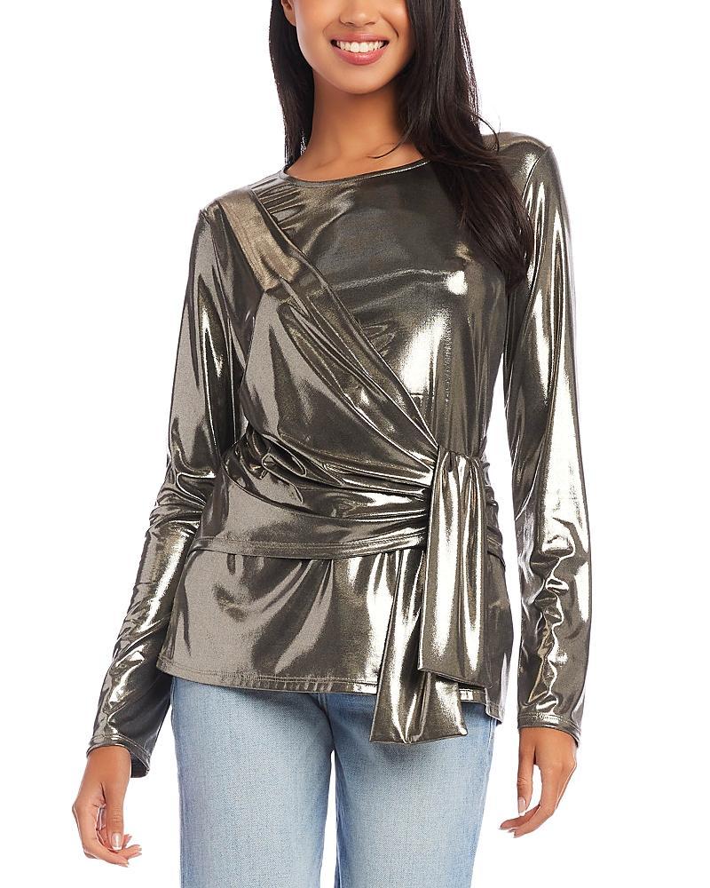 Karen Kane Metallic Drape Front Top Product Image