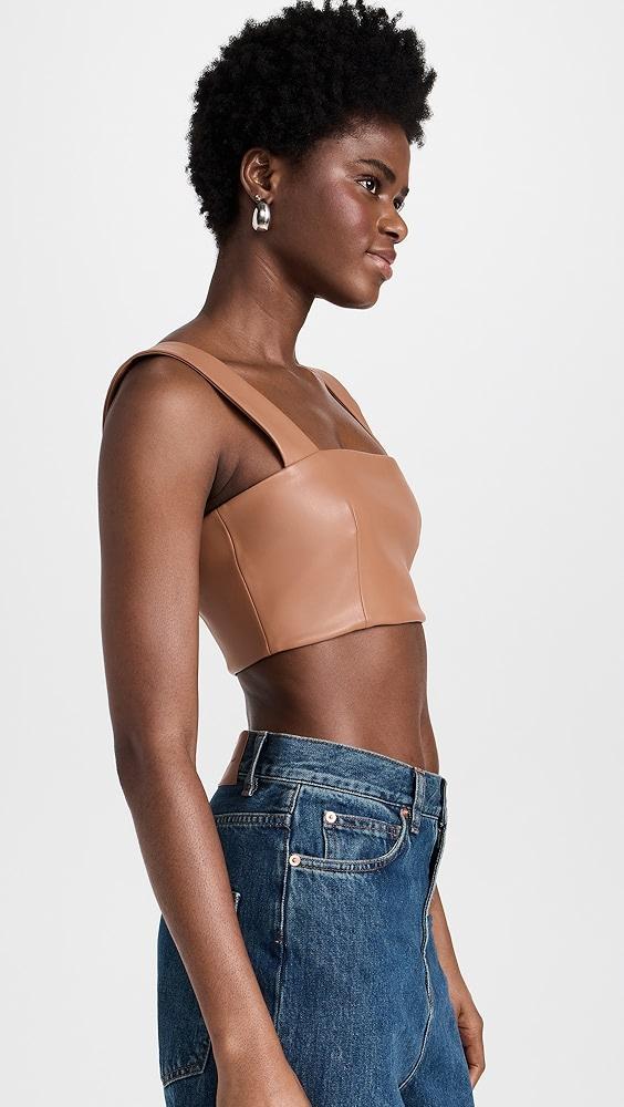 Susana Monaco Faux Leather Wide Strap Crop Top | Shopbop Product Image