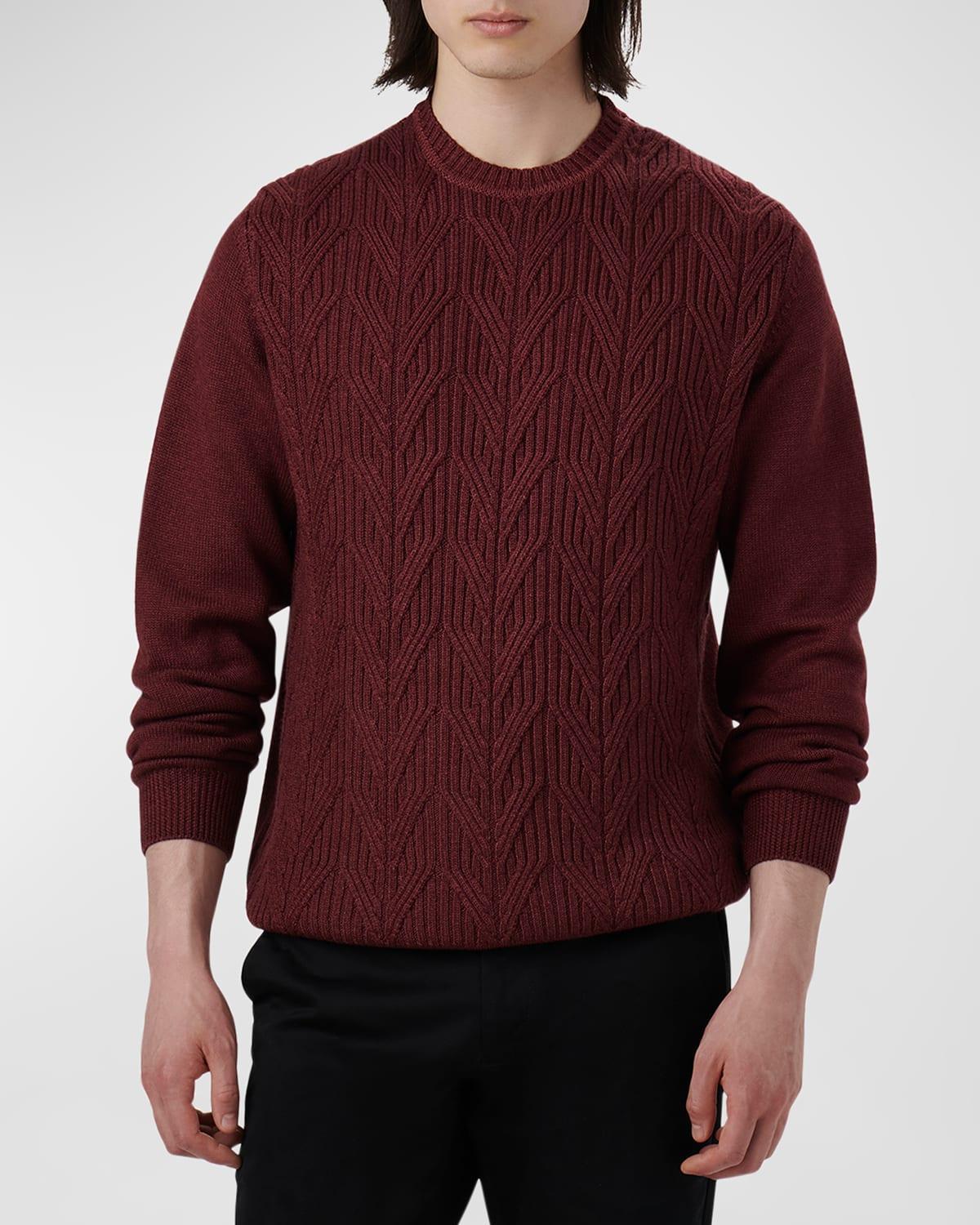 Bugatchi Cable Stitch Merino Wool Sweater Product Image