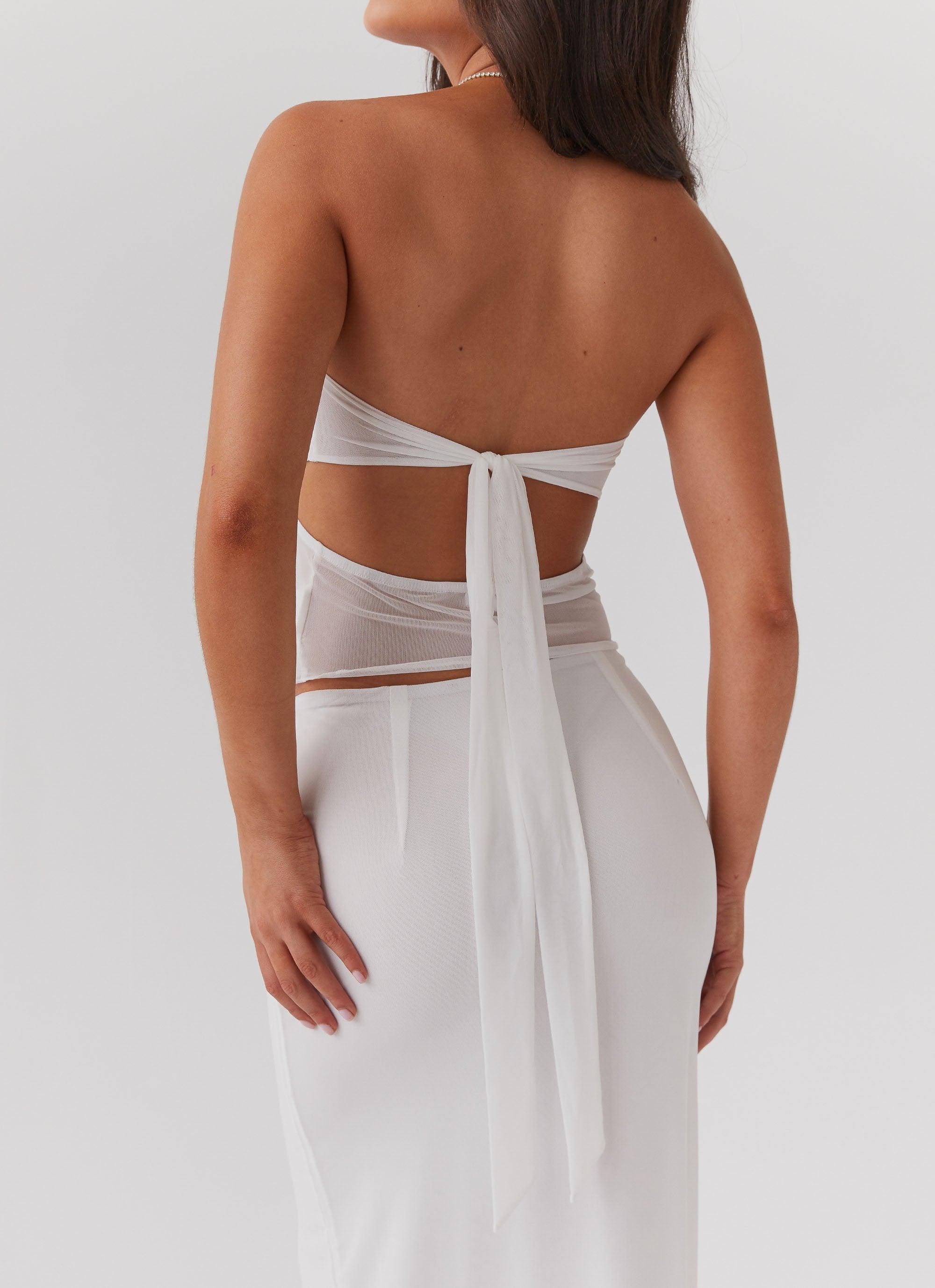 Look At Me Strapless Top - White Product Image