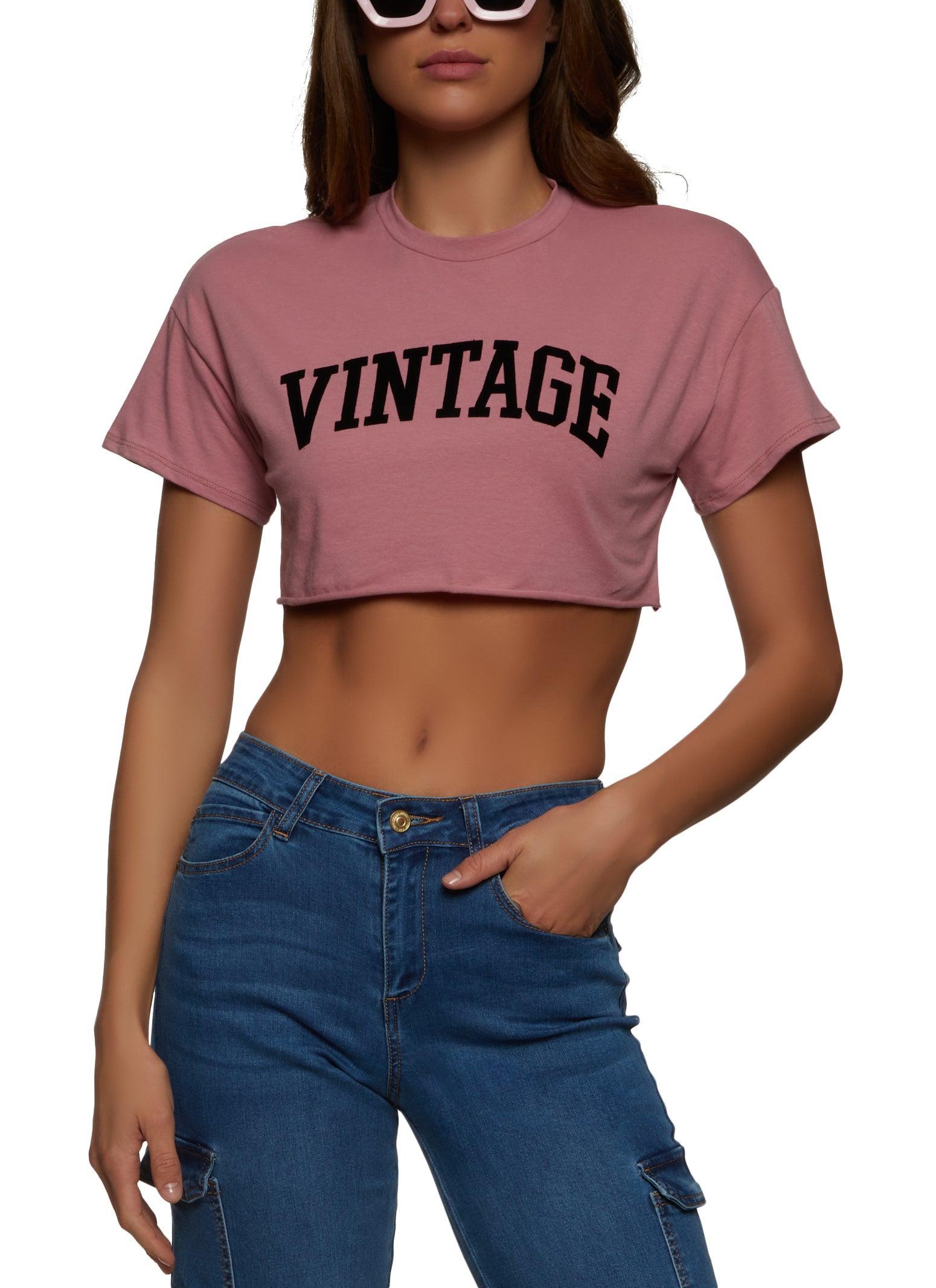 Womens Vintage Cropped Tee Product Image