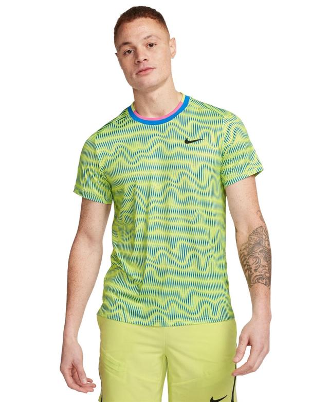 Nike Mens Court Advantage Dri-fit Tennis T-Shirt - Lt Lemon Twist/lt Photo Blue Product Image