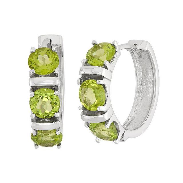 Jewelexcess Peridot Sterling Silver Hoop Earrings, Womens, Green Product Image