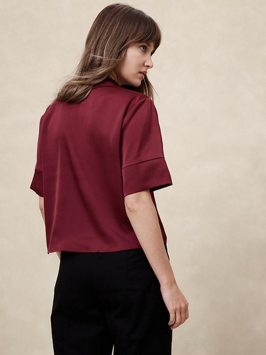 Silky Cropped Shirt Product Image