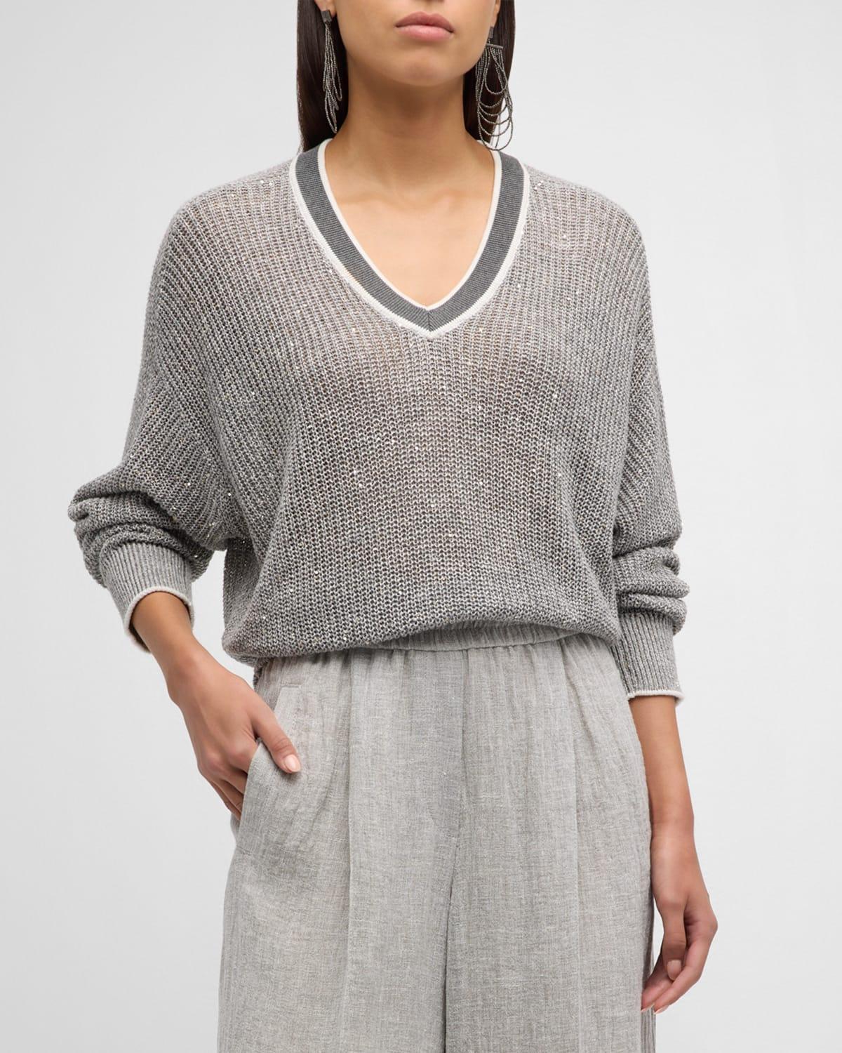 Womens Linen English Rib Dazzling Active Sweater Product Image