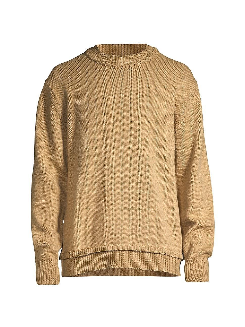 Mens Wool & Linen-Blend Crewneck Sweater Product Image