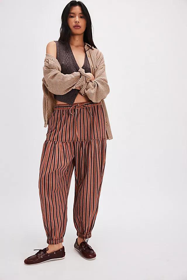 Ellie Striped Pull-On Barrel Pants Product Image