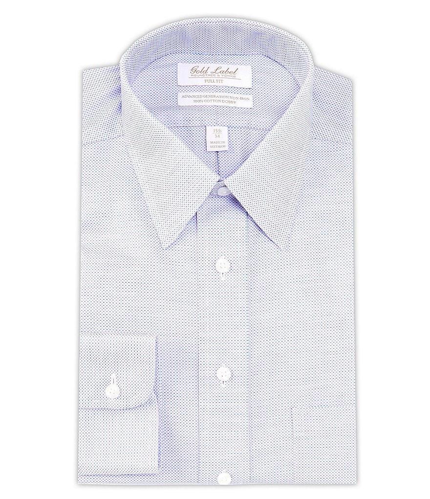 Gold Label Roundtree & Yorke Full Fit Non-Iron Point Collar Textured Dobby Dress Shirt Product Image