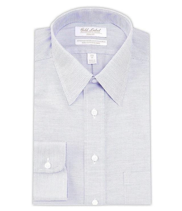 Gold Label Roundtree & Yorke Full Fit Non-Iron Point Collar Textured Dobby Dress Shirt Product Image