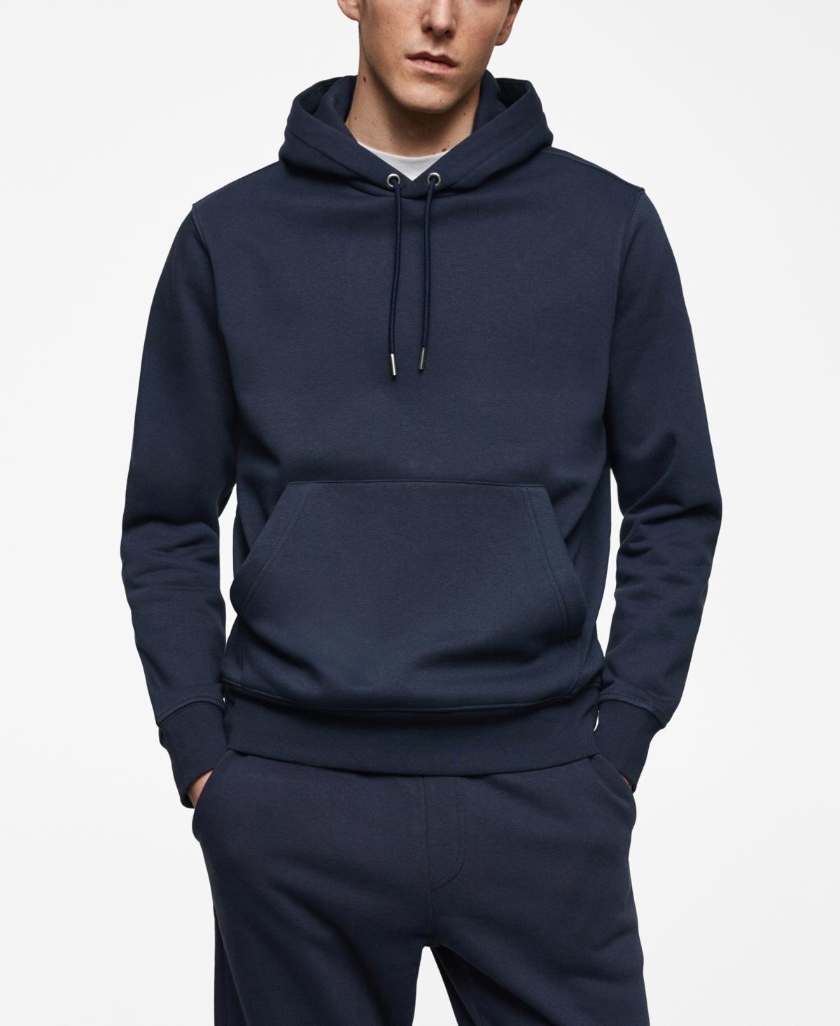 MANGO MAN - Cotton kangaroo-hooded sweatshirt navyMen Product Image