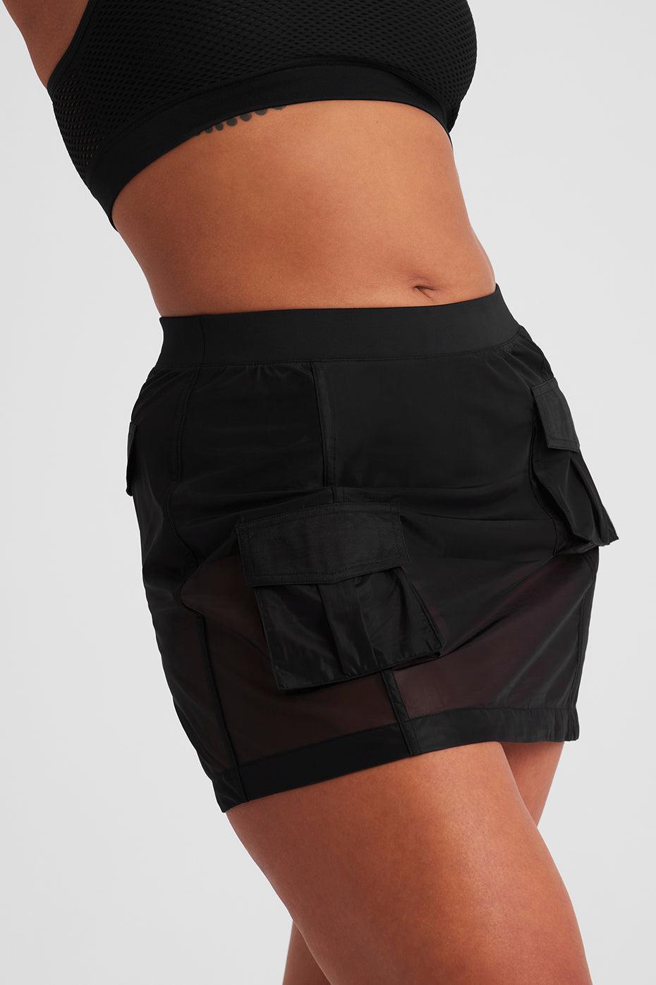 Sheer Effusion Cargo Skirt - Black Female Product Image