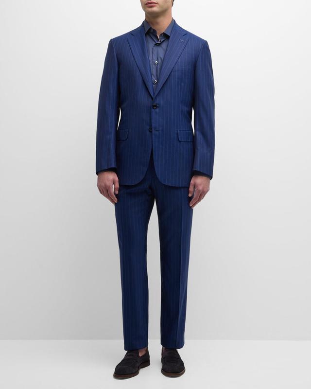 Mens Tonal Pinstripe Wool Suit Product Image