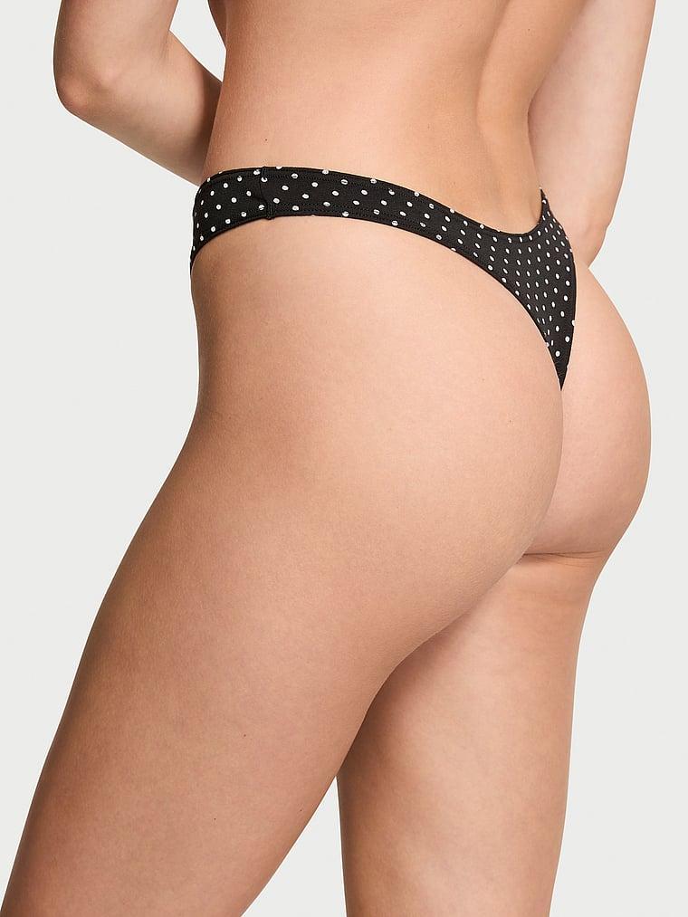 Stretch Cotton High-Leg Scoop Thong Panty Product Image