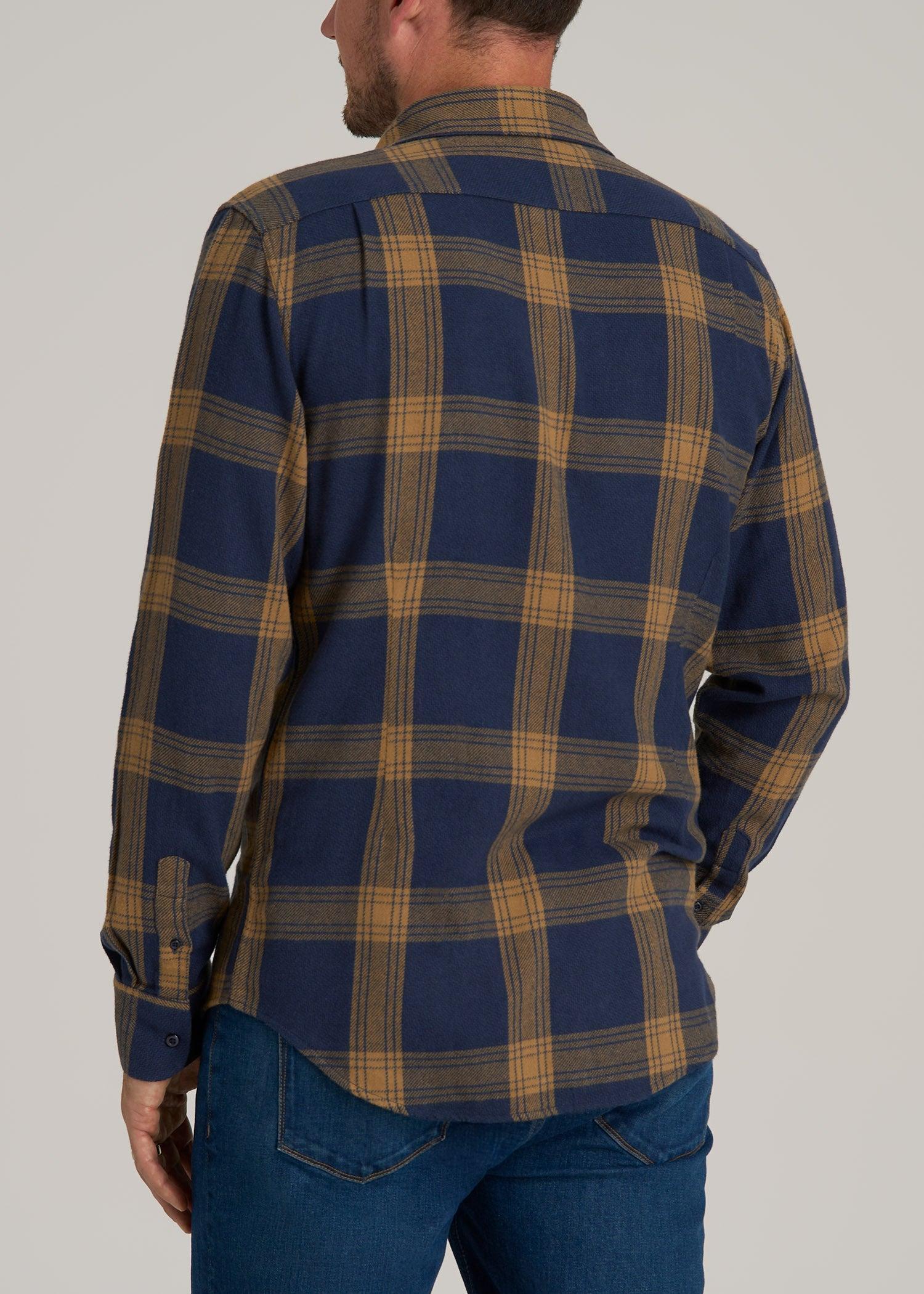 Nelson Flannel Shirt for Tall Men in Blue Tartan Product Image