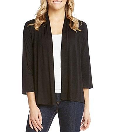 Karen Kane Molly Open Front 3/4 Sleeve Jersey Knit Cardigan Product Image