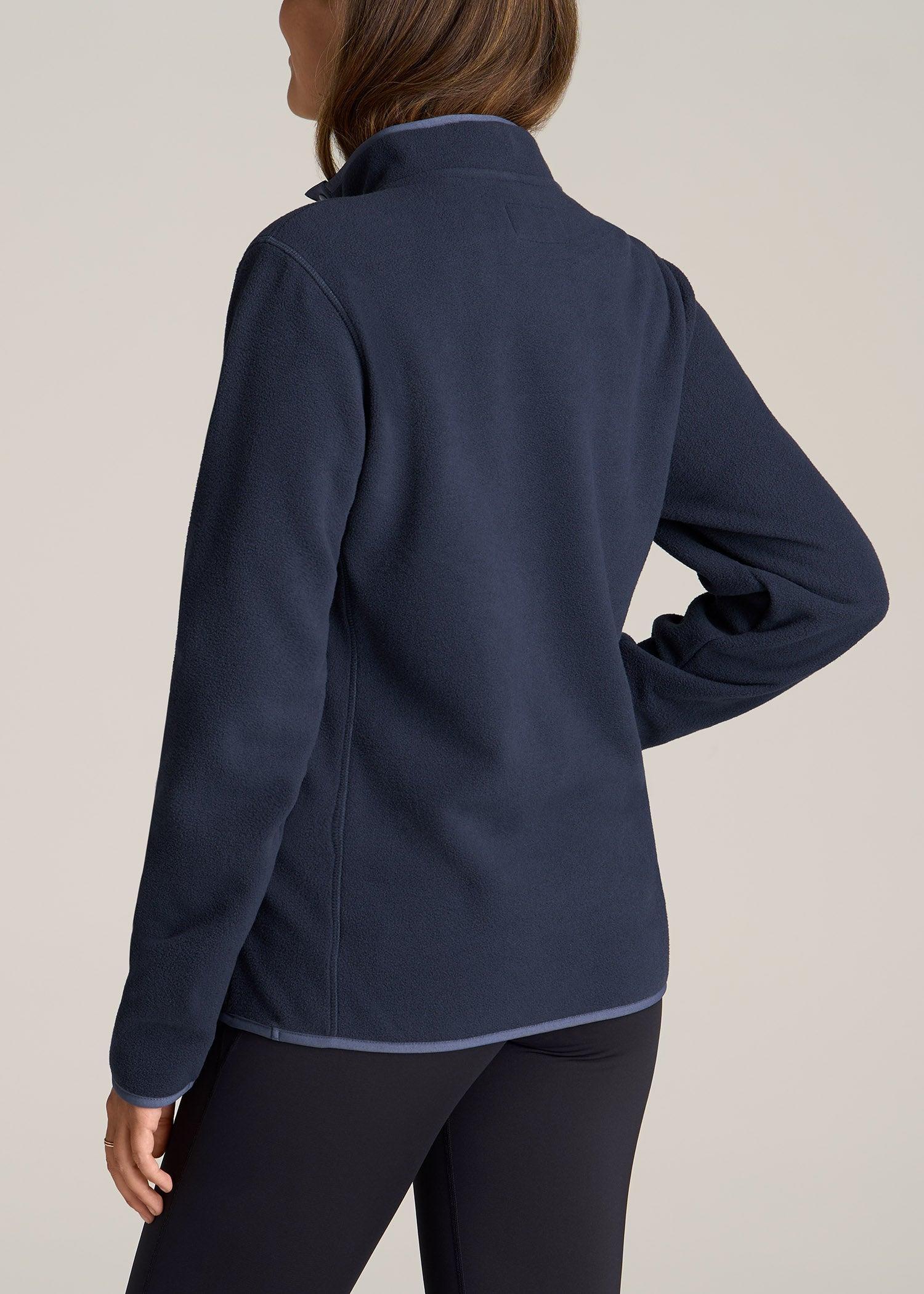 Polar Fleece 3-Snap Pullover Sweater for Tall Women in Regal Blue Product Image