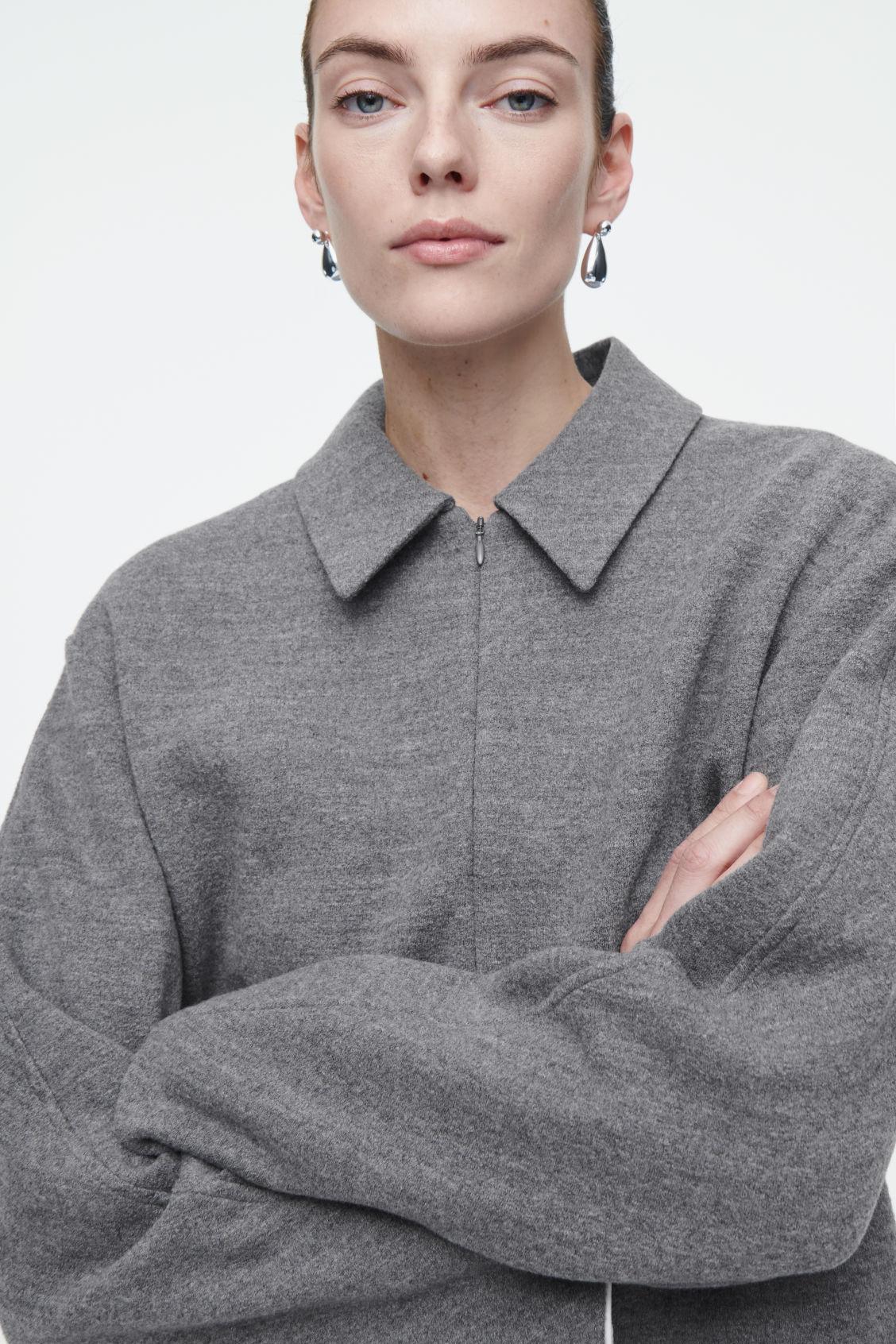 BOILED-WOOL ZIP-UP CARDIGAN Product Image