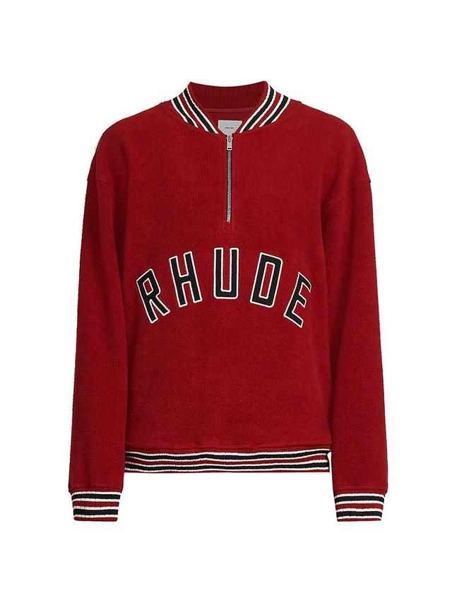 Mens Quarter-Zip Varsity Sweater Product Image