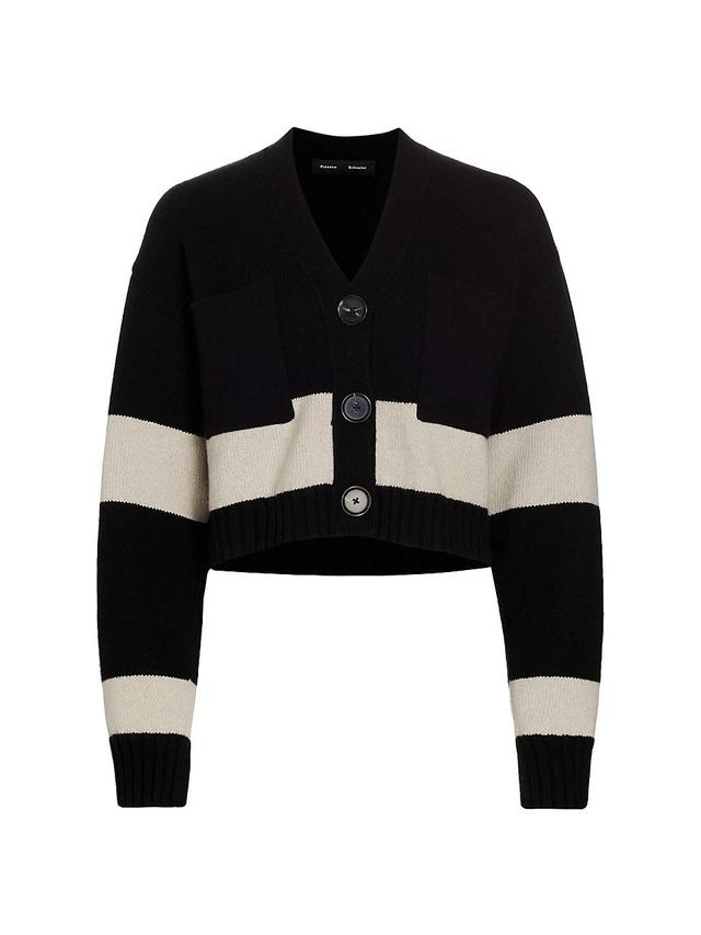 Proenza Schouler Colorblock Recycled Cashmere & Merino Wool Cardigan Product Image