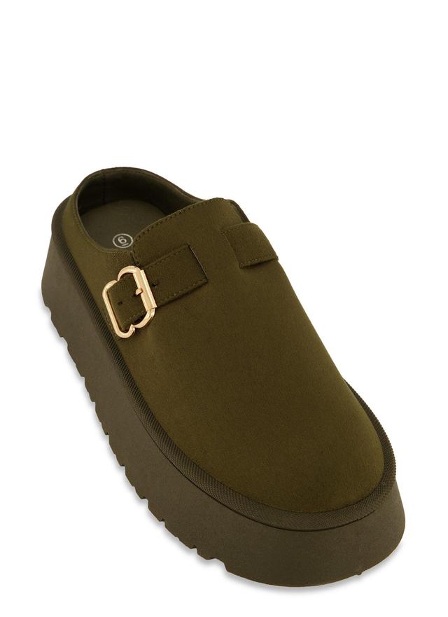 Womens Buckle Platform Clogs Product Image