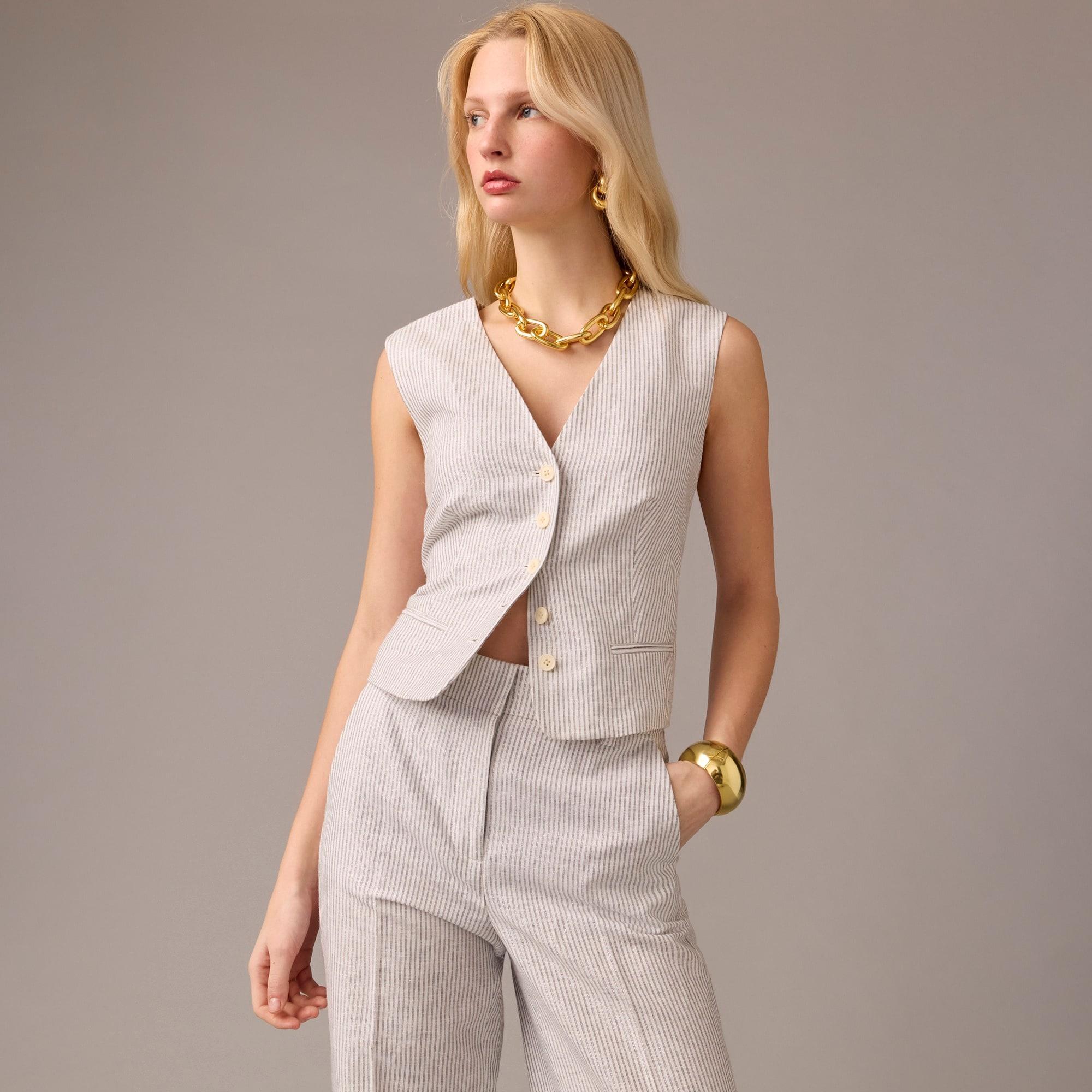 Collection suit vest in Italian linen blend with Lurex® metallic threads Product Image