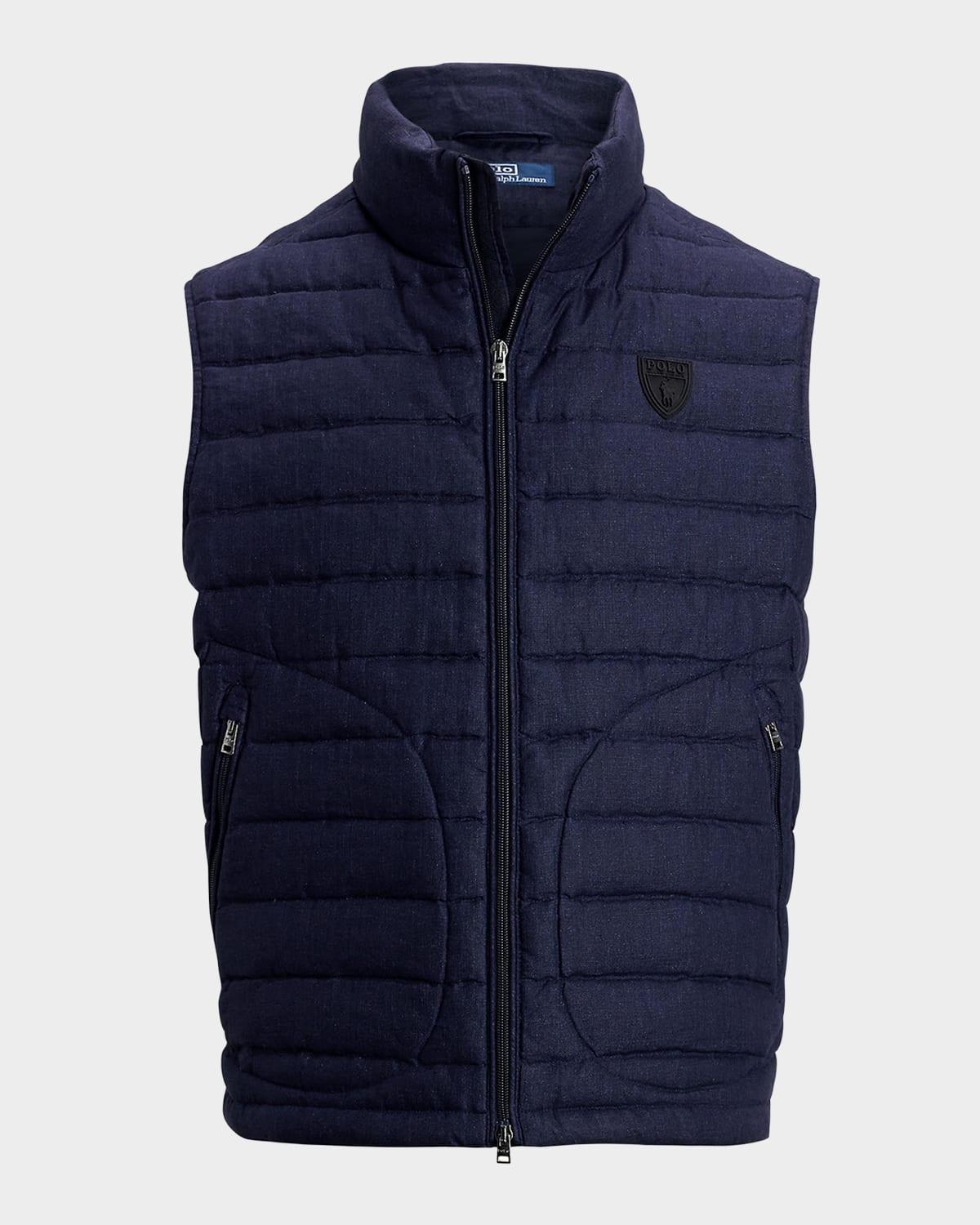 Mens Quilted Linen Down Vest product image