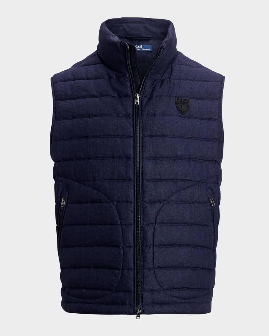 Mens Quilted Linen Down Vest Product Image