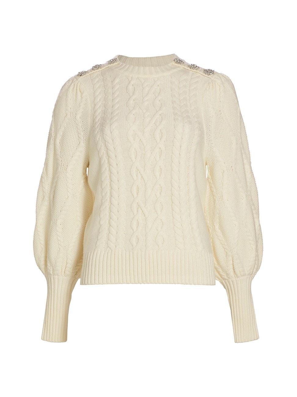 Womens Rylan Wool Cable-Knit Sweater Product Image