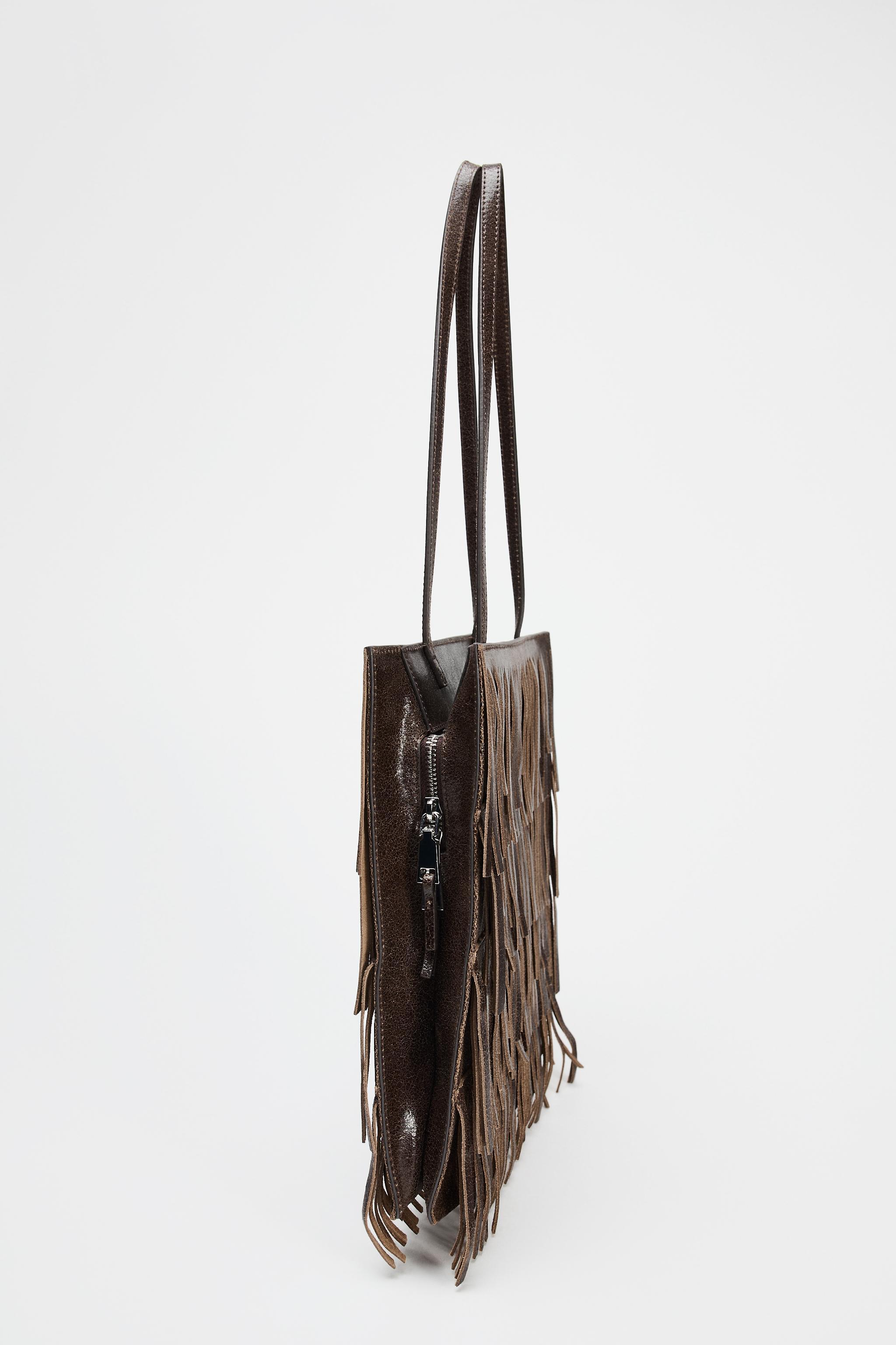 FRINGED LEATHER BAG Product Image