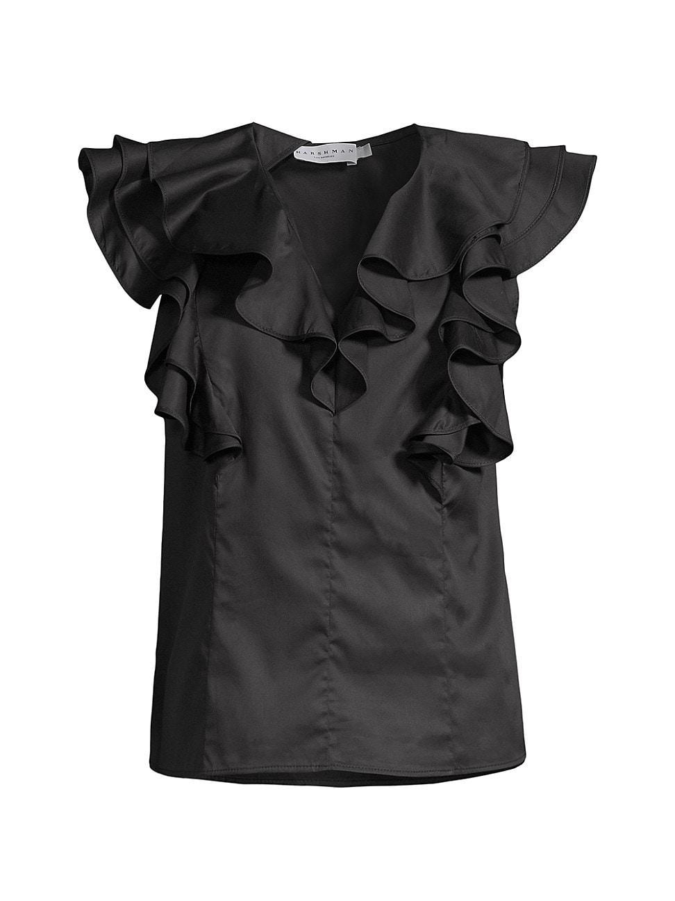 Womens Yurika Ruffled Cotton Blouse Product Image