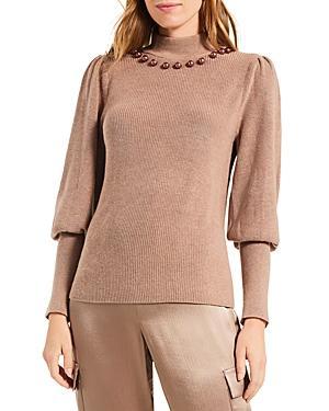 Nic+Zoe Embellished Mock Neck Sweater Product Image