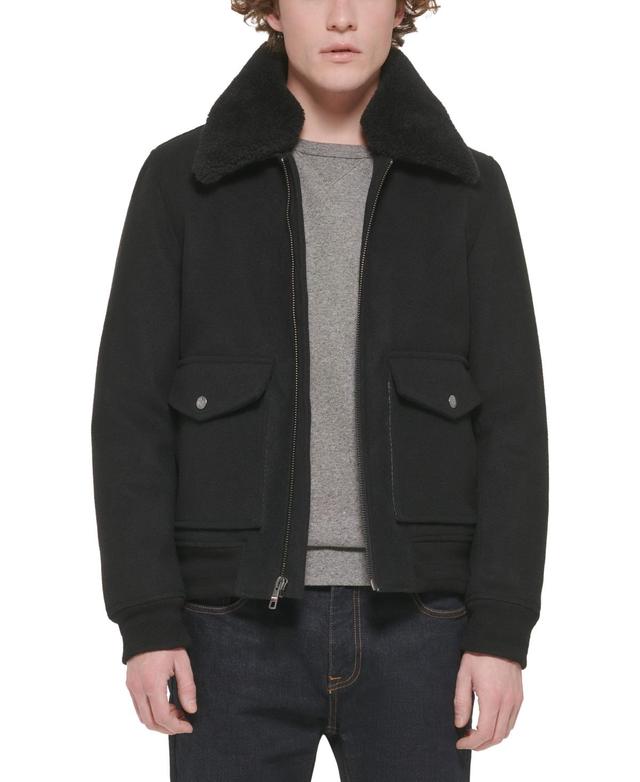 Tommy Hilfiger Mens Faux-Fur-Collar Bomber Jacket Product Image