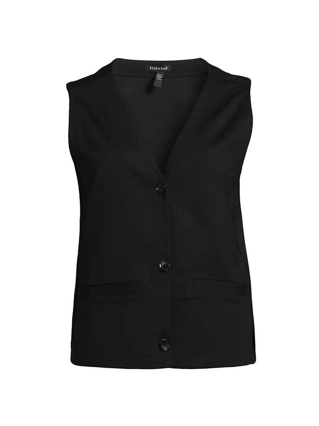 Womens V-Neck Button-Front Vest Product Image