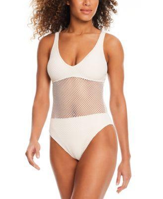 Sanctuary Womens Mesh High-Leg One-Piece Swimsuit Product Image