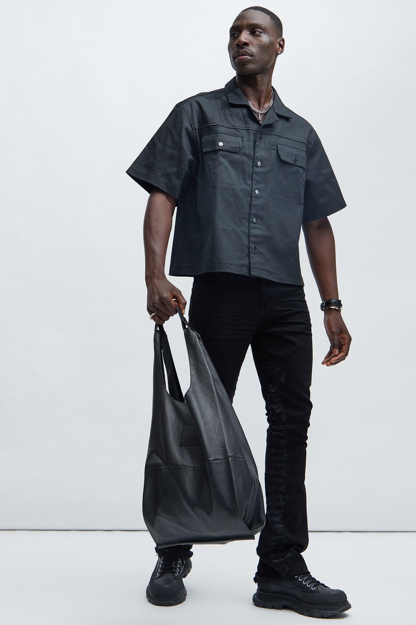 Defense Waxed Twill Utility Shirt - Black Product Image