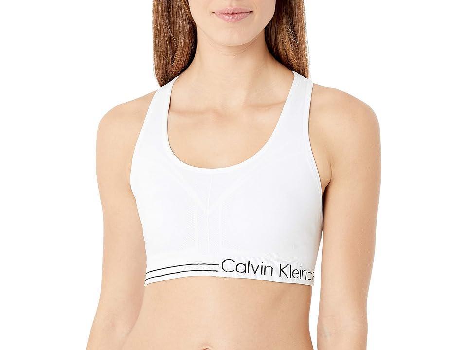 Calvin Klein Women's Performance Moisture Wicking Medium Impact Reversible Seamless Sports Bra White) Women's Bra Product Image