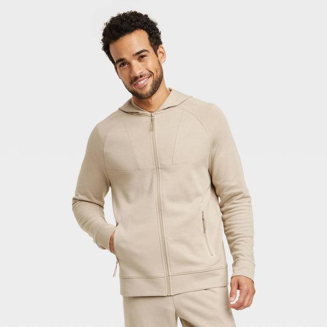 Mens Ponte Full-Zip Hoodie - All In Motion Khaki XL Product Image