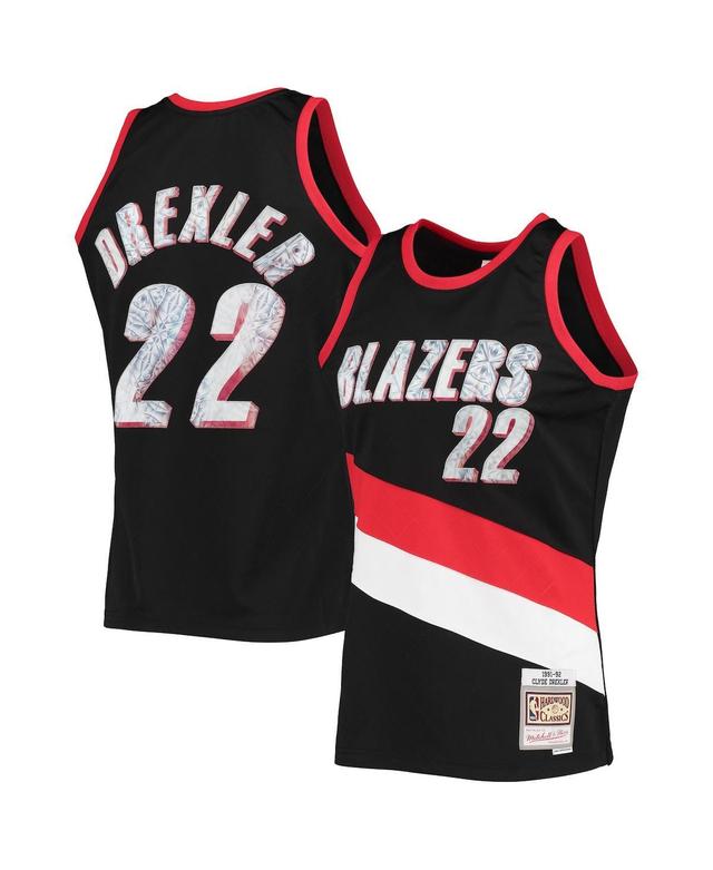 Mens Mitchell & Ness Clyde Drexler Portland Trail Blazers 1996-97 Hardwood Classics NBA 75th Anniversary Diamond Swingman Jersey Product Image