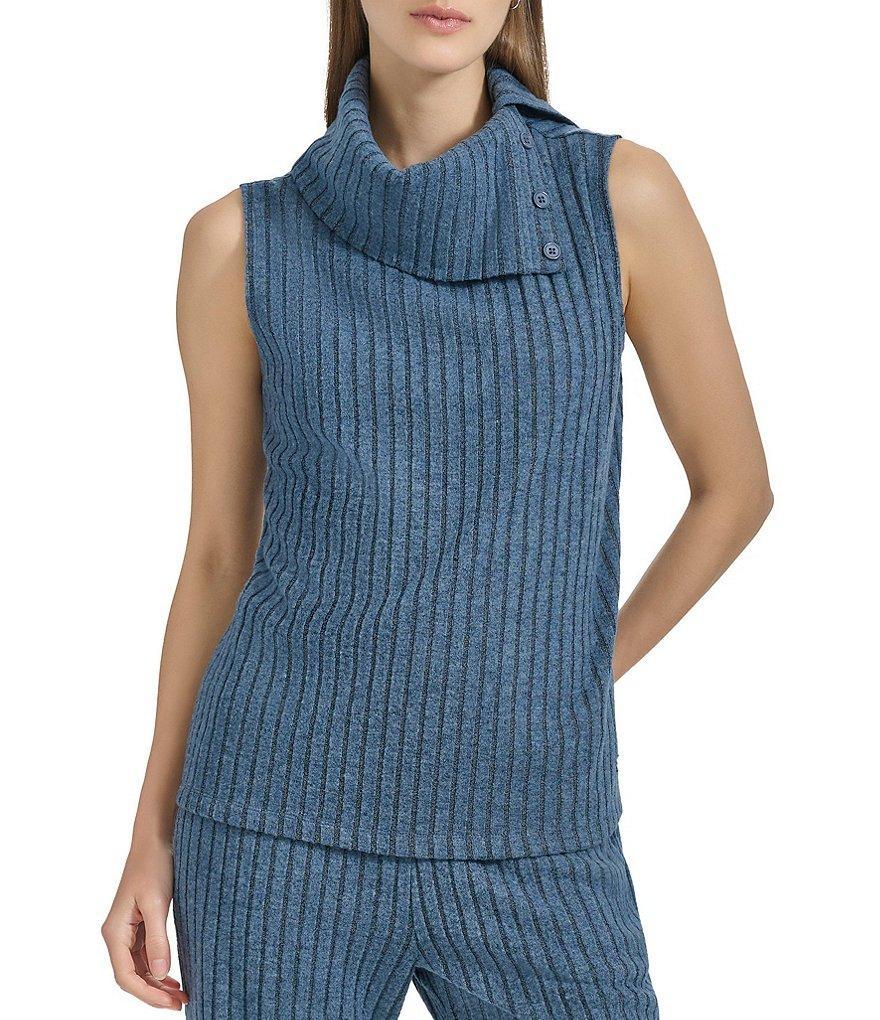 Andrew Marc Sport Knit Stretch Sleeveless Funnel Neck Top Product Image