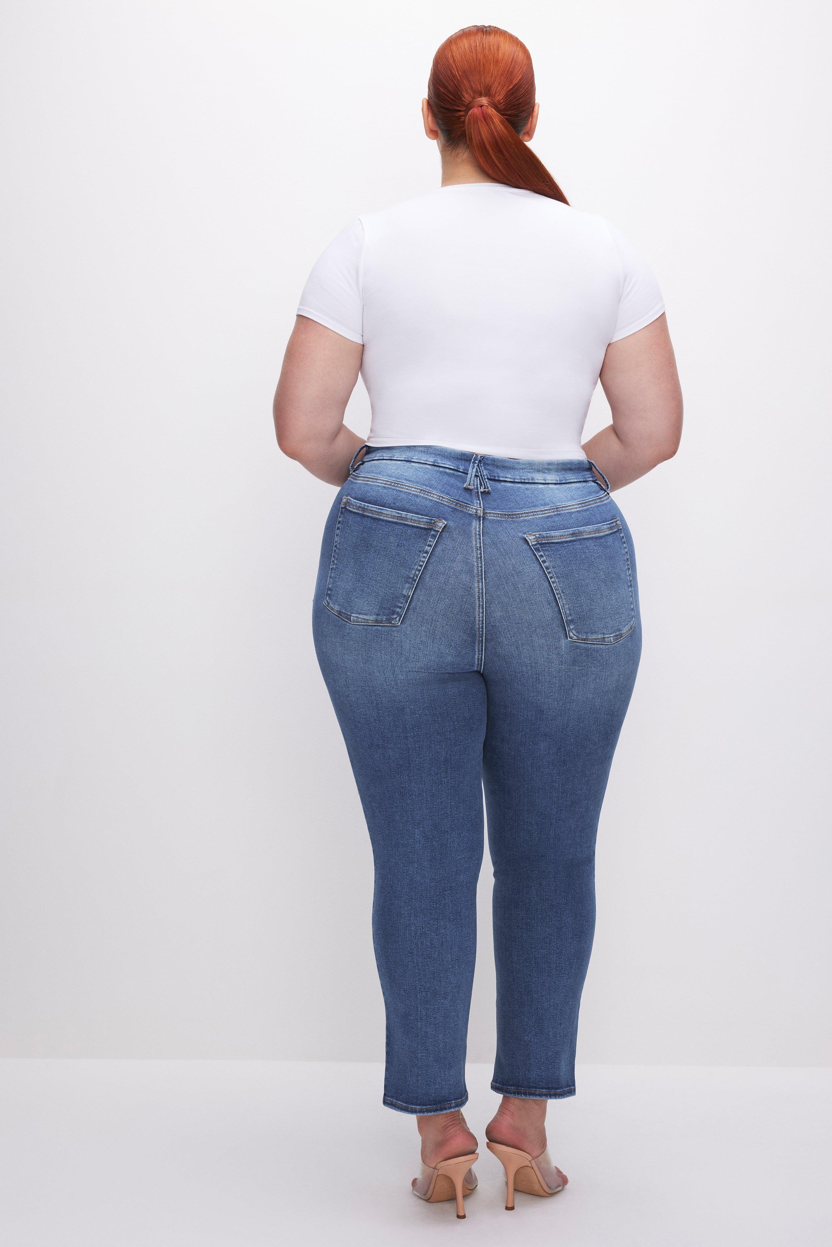 POWER STRETCH PULL-ON STRAIGHT JEANS | INDIGO490 Product Image