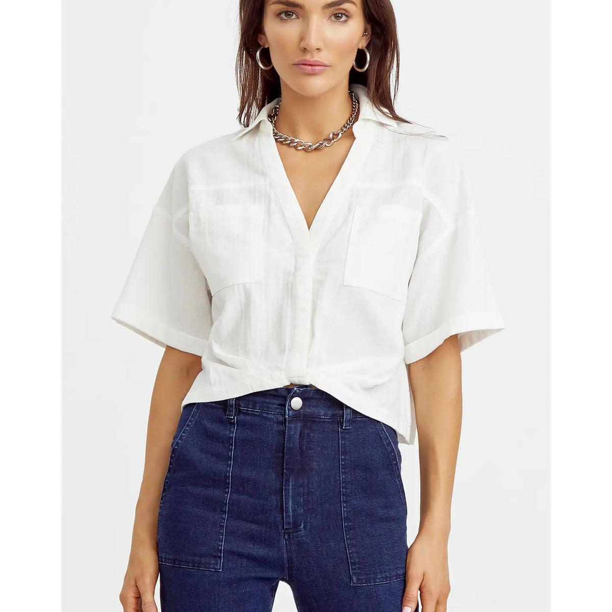 Maria Tucked Cropped Shirt product image