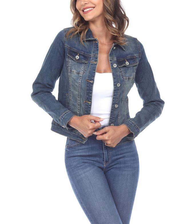 Womens White Mark Classic Denim Jacket Blue Product Image