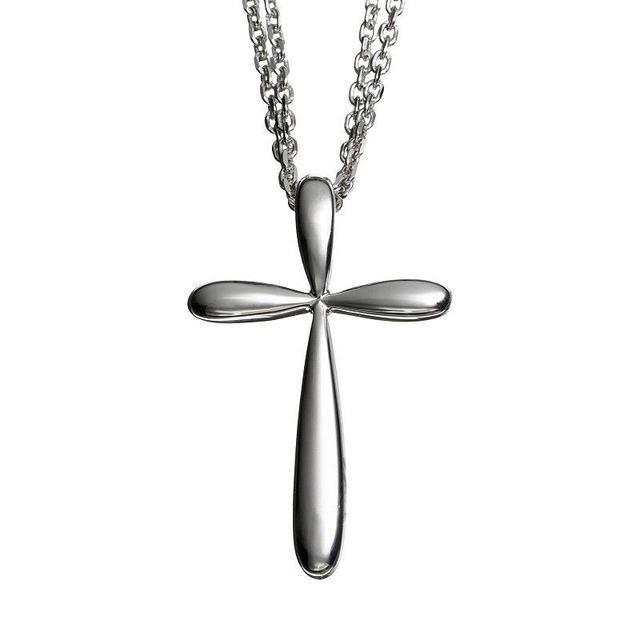 Boston Bay Diamonds Sterling Silver Cross Pendant Necklace, Womens Grey Product Image