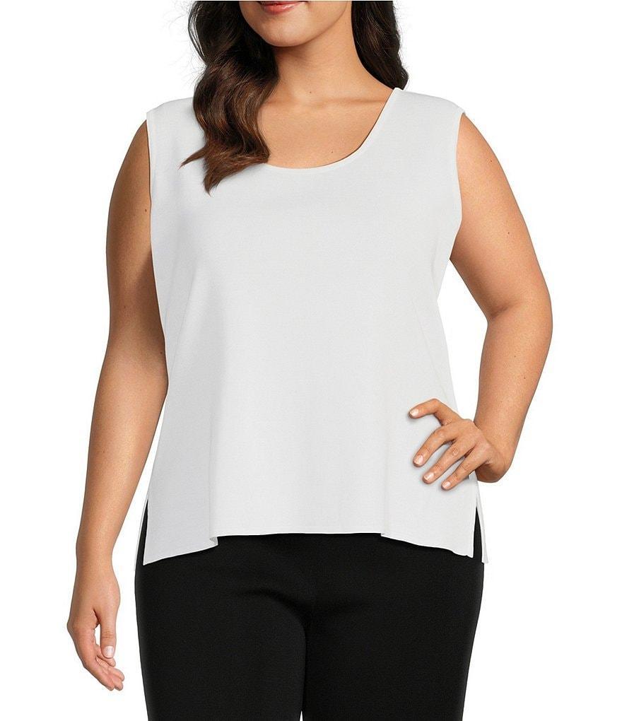 Ming Wang Plus Size Scoop Neck Sleeveless Tank Product Image